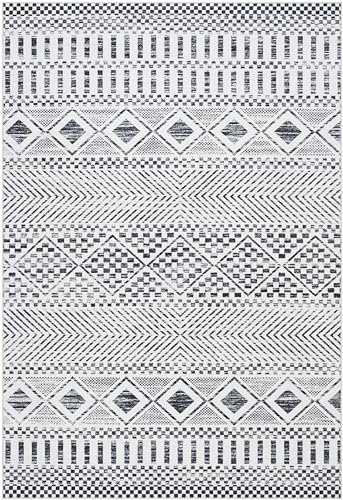 Surya Global Lavable Washable Area Rug, 2' x 2'11" (2' x 3'), Black/White