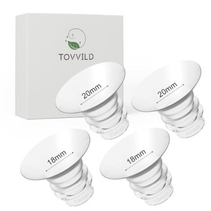 TOVVILD Flange Inserts 18mm 20mm Compatible with Medela/Spectra/Willow/TSRETE/Elvie/Momcozy/Bellababy Breast Pump 24mm Shields/Flanges, Reduce 24mm Nipple Tunnel Down to Right Size, 4PCS