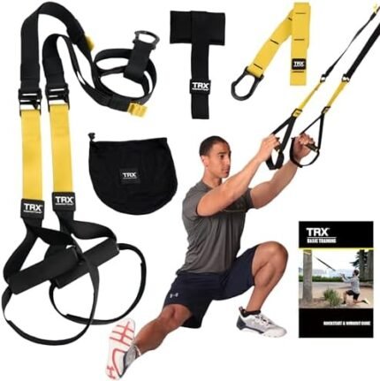 TRX All-in-One Suspension Training System: Weight Training, Cardio, Cross Training, Resistance Training. Full Body Workouts for Home, Travel, and Outdoors. Includes Indoor & Outdoor Anchor system