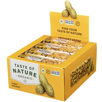 Taste of Nature Organic Peanut Snack Bar - Healthy, Gluten Free, Non GMO, Vegan Snack Bars with Mixed Nuts, Fruits and Seeds - 16 Snack Pack x 40g Each Bar