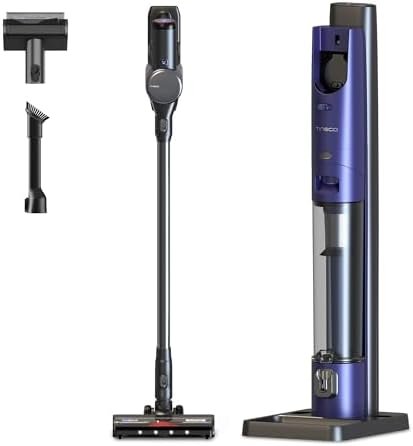 Tineco Pure ONE Station FurFree Cordless Vacuum Cleaner with 3L Auto Dust Base, Smart Stick Vacuum Cleaner Powerful Suction & Lightweight, ZeroTangl Brush for Hard Floor, Carpet & Pet Hair, Blue