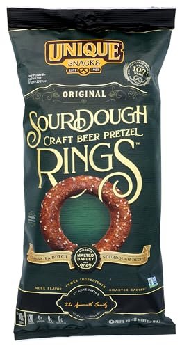 Unique Pretzel, Sourdough Craft Beer Pretzel Rings, 11 Ounce