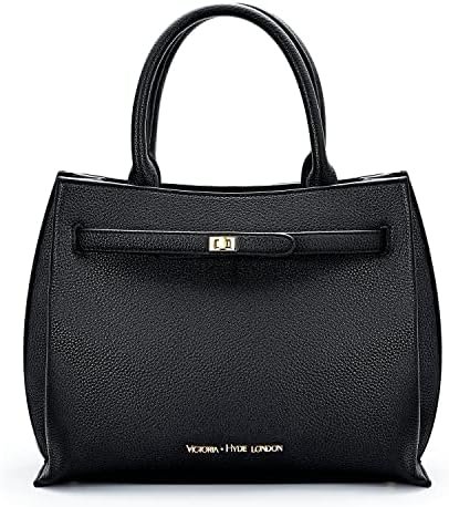 VICTORIA HYDE LONDON Handbags Ladies Large PU Leather Shopper Ladies Handbag Black Elegant Shoulder Bag Ladies Tote Bag