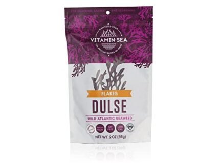 VITAMINSEA Dulse Dried Seaweed | Wild North Atlantic Seaweed for Snacking, Seasoning, Soups & Salads | Rich in Vitamins, Minerals & Antioxidants Perfect for Thyroid Support | Flakes (2 OZ)