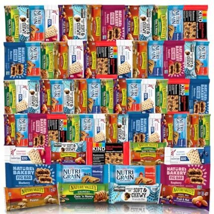 Veratify - Healthy Mixed Snack Box & Snacks Gift Variety Pack - Great for Home, Lunches, Work, Grab and Go, Office, Meetings - Breakfast Bars, Bulk Granola Bars, Snacks (Care Package 66 Count)