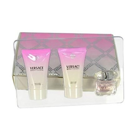 Versace Bright Crystal 3 Piece Mini Set: .8 oz B&S Gel.17 EDT.8 oz Body Lotion