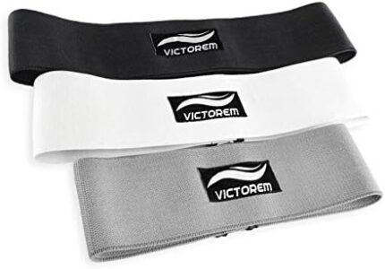 Victorem Resistance Hip Booty Bands Set - Fabric Bands for Glutes and Legs Exercise - with Digital Workout Guide