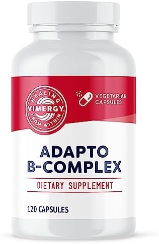 Vimergy Adapto B Complex, 120 Servings – High Potency with 8 B Vitamins, Rhodiola & Hawthorn Berry – Supports Mental Energy, Cognition, Mood - Non-GMO, Kosher, Vegan, Paleo, No Gluten, No Soy