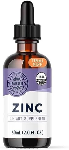 Vimergy Organic Liquid Zinc, Trial Size - 30 Servings – Alcohol Free Zinc Sulfate – Supports Immune Health & Metabolism – Antioxidant – Gluten-Free, Non-GMO, Kosher, Vegan & Paleo Friendly (60 ml)