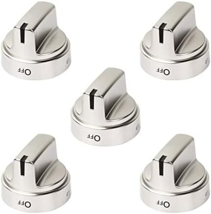 WB03X24818 Gas Range Control Stove Knobs,Fit for GE Convection&Conventional Oven/Stove,Cooktop Replacements Parts Ps11729081 Ap5989029 4363588,Quality ABS Plastic Material (5 Pack)