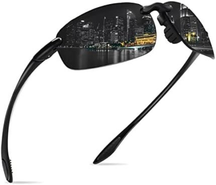 WISTON Sports Polarized Sunglasses for Men Women Tr90 Rimless Frame for Running Fishing Baseball Driving W8001