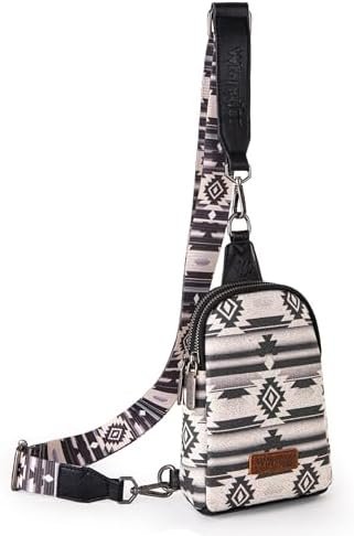 Wrangler Aztec Sling Bag Southwest Crossbody Bags Trendy Chest Bag