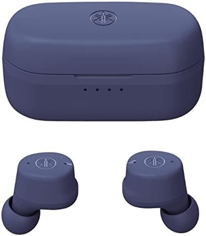 YAMAHA TW-E3C True Wireless Earbuds with Ambient Sound, Clear Voice Calling, & Gaming Mode (Blue), Small