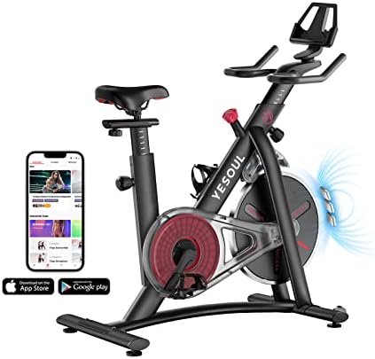 Yesoul S3 Black Exercise Bike For Home Smart White Cycling Bike Magnetic Resistance For Gym Electric Stationary Bike Bluetooth Heart Rate For Women Apartment Workout Bike For Fitness