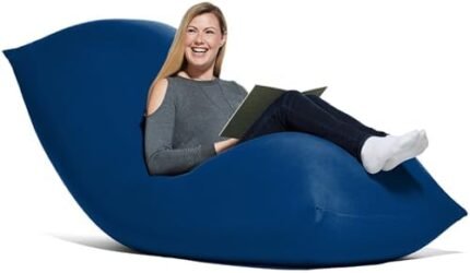 Yogibo Max 6-Foot Beanbag Chair, Bean Bag Couch with a Washable Outer Cover, Customer Favorite Cozy Sofa for Gaming, Reading, and Relaxing, Filled with Soft Micro-Beads, Blue