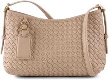 ZEDIUH Woven Crossbody Bag with Small Purse, Vegan Leather Shoulder Handbag for Women, Trendy Underarm Satchel Bags