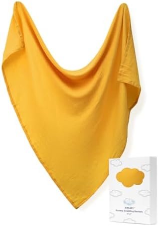 ZURLEFY Yellow Muslin Swaddle Blankets for Baby, Baby Swaddle Blanket Unisex, Cotton Receiving Blankets, Wrap Swaddles for Newborns Baby Essentials (42-03)