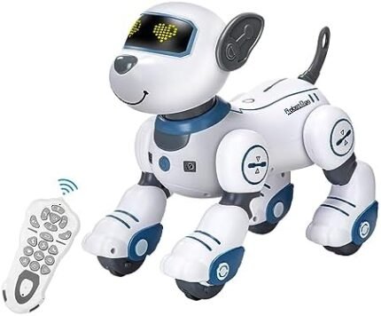 Zreswap Remote Control Robot Dog Toy: Programmable Robotic Puppy for Kids Smart Interactive Robot Pet Dog Dancing Singing Stunt Animal Toy for Toddler Toys 3-8 Year Gift