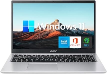 acer 15.6" Aspire 1 Slim Laptop with 1-Year Microsoft Office 365, Full HD Display, Intel Celeron Dual-Core Processor, 12GB RAM, 256GB SSD, RJ-45 Ethernet, NLY MP, Windows 11 in S Mode, Silver