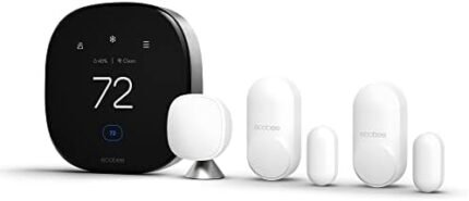 ecobee Smart Thermostat Premium with Siri and Alexa and Built in Air Quality Monitor and Smart Sensor with SmartSensor for Doors and Windows 2-Pack, White