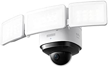 eufy Security Floodlight Cam S330, 360-Degree Pan & Tilt Coverage, 2K Full HD, 3,000 Lumens, Smart Lighting, Weatherproof, On-Device AI Subject Lock and Tracking, No Monthly Fee, Hardwired