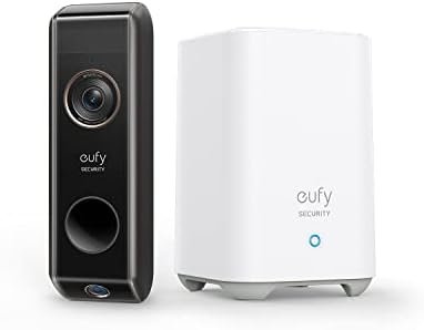 eufy security Video Doorbell Dual Camera (Battery-Powered) with HomeBase, Wireless Doorbell Camera, Dual Motion and Package Detection, 2K HD, Family Recognition, No Monthly Fee, 16GB Local Storage