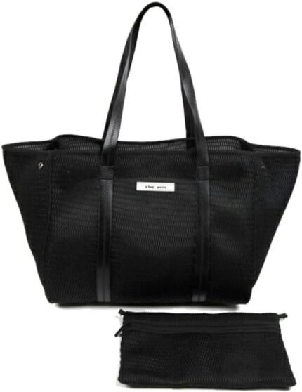 qbag paris Nest Mesh Bag from Paris,Black Tote tote bag for women, shoulder bag, Washable,Stylish