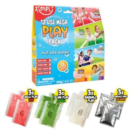 12 Use Mega Play Pack from, 3 x Gelli Play, 3 x Slime Play, 3 x Snoball Play & 3 x Crackle Baff, Children's Sensory Play Toy, Educational Learning Activity, DIY Creative Toy