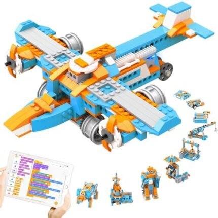 Robot Building Kit for Kids Ages 7 and Up, 10-in-1 STEM Programming Educational Robot Toys with 2 Motors and 2 Sensors, App Control, Gift for Kids Who Love Engineering and Science Projects