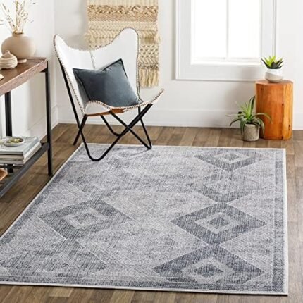 Surya Alice Global Diamond Area Rug,8'10" x 12',Charcoal