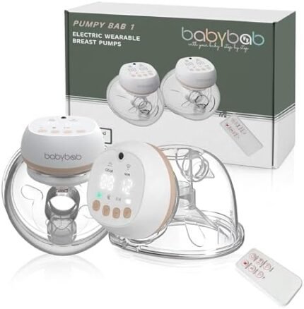 Wearable Breast Pump, Hands-Free Electric Breast Pump Portable Wireless Breastfeeding Pump with Remote,17/19/21/24mm with Massage Flange, 3 Modes 12 Levels, LCD Display, Leak Proof, 2 Pack