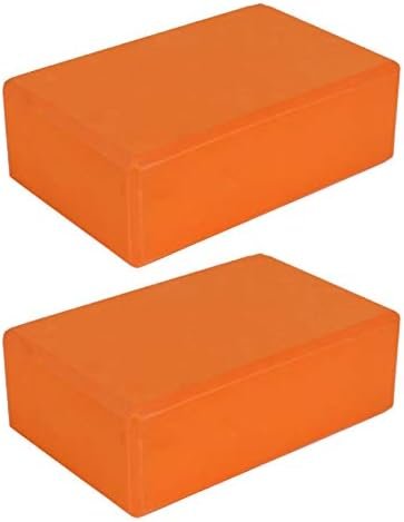 2 x Yoga Block High Density EVA Foam Brick Eco Friendly Soft Non-Slip Foam Surface Yoga Bricks for Yoga, Pilates, Meditation Orange