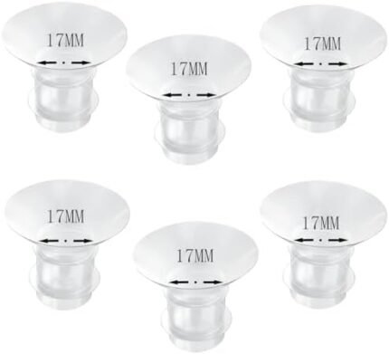 6pcs Flange Insert 17mm, Compatible with TSRETE/Bellababy/Lansinoh /momcozyS9/S10/S12,Wearable Breast Pump Shields/Flanges，Milk Collector 24mm Universal (17mm)