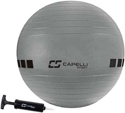 Capelli Sport Exercise Ball for Yoga, Balance Ball, Pilates, Anti Burst Slip Resistant, Quick Pump