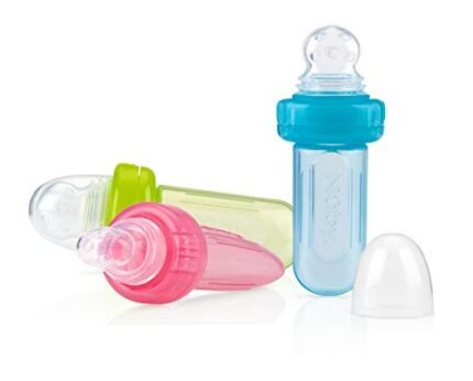 EZ Squee-Z Silicone Self Feeding Baby Food Dispenser - Colors May Vary (Count of 2)