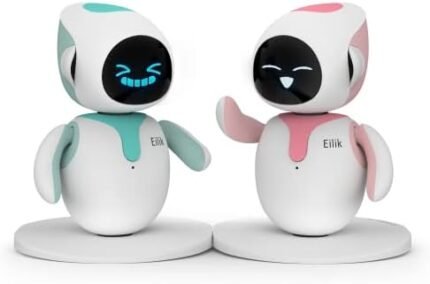 Eilik – Cute Robot Pets for Kids and Adults, Your Perfect Interactive Companion at Home or Workspace. Unique Gifts for Girls & Boys. (Blue + Pink Combination)