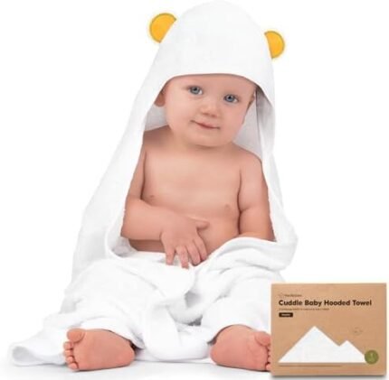 KeaBabies Baby Hooded Towel - Viscose Derived from Bamboo Baby Towel, Infant Towels, Large Hooded Towel, Organic Baby Bath Towel with Hood for Girls, Babies, Newborn Boys, Toddler(Bear)