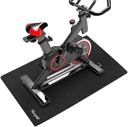 Kuyal Bike Mat Compatible with Recumbent Bikes & Treadmill & Elliptical Machine, Protect Hardwood Floor Carpet Floor Thick Mats 6mm for Exercise Equipment - Gym Flooring