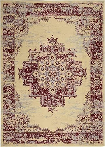 Nourison Grafix Traditional Cream/Red 3'9" x 5'9" Area -Rug, Easy -Cleaning, Non Shedding, Bed Room, Living Room, Dining Room, Kitchen (4x6)