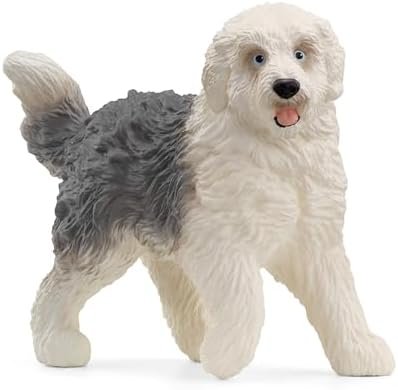 Schleich Farm World New 2024 Farm Animal Toy Old English Sheepdog Dog Figurine