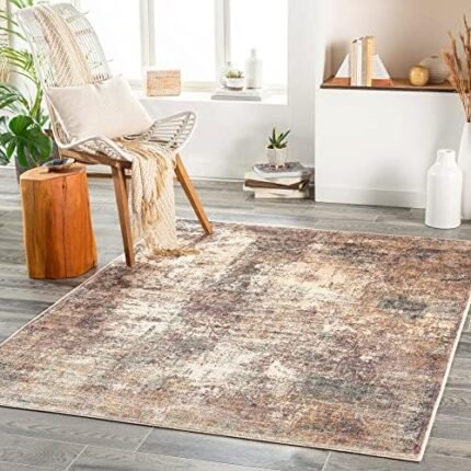 Surya Jefferson Modern Abstract Printed Area Rug,5'3" x 7',Taupe