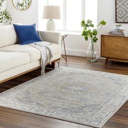 Surya Traditional Santana Washable Area Rug, 5'3" x 7' (5' x 7'), Cream